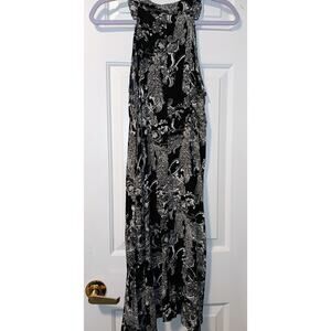 New York Collection - Women's Black/White Sleeveless Midi Dress - Sz PS - EUC